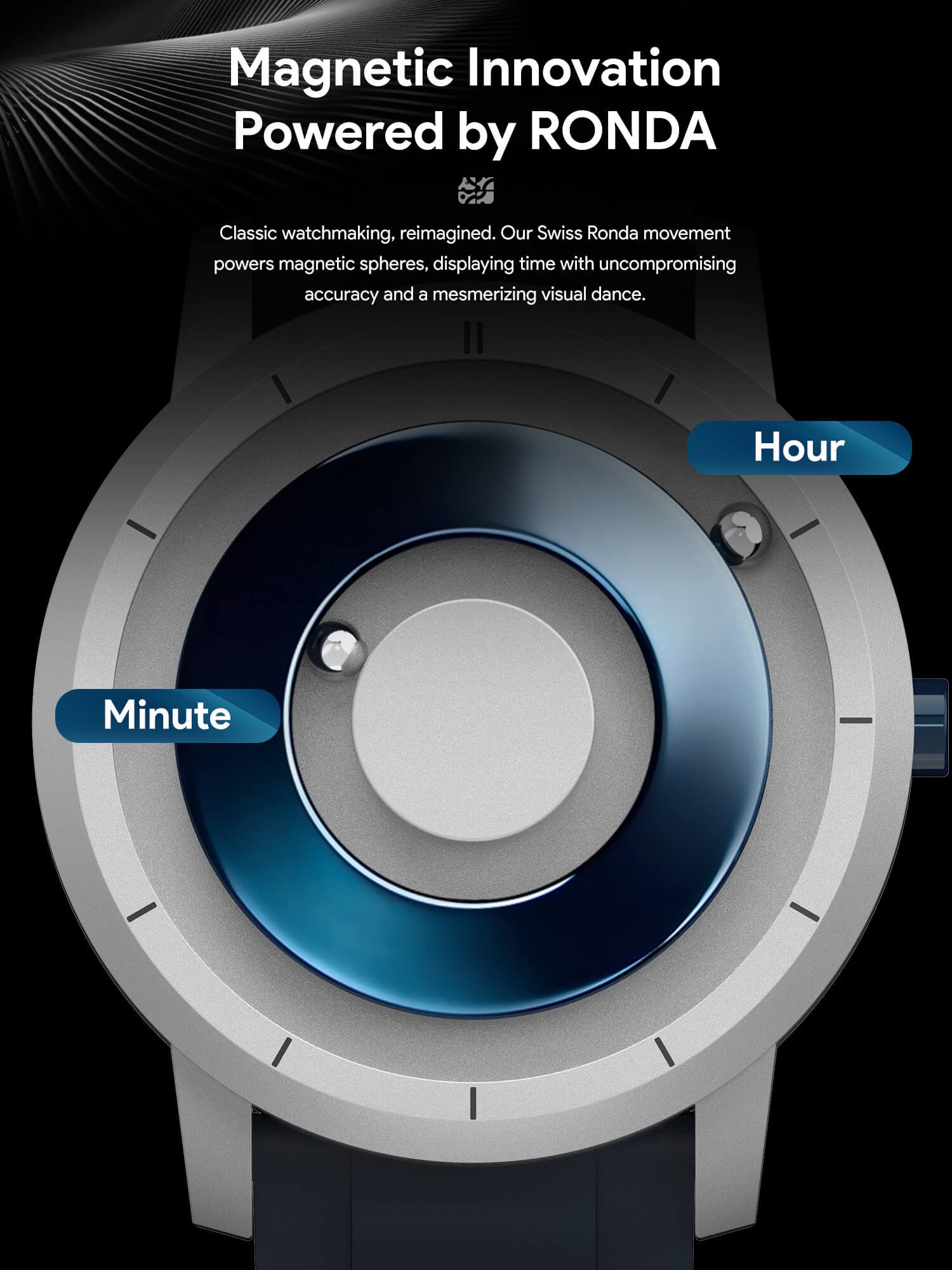 How to read the time on the EUTOUR E024-M 5ATM magnetic watch