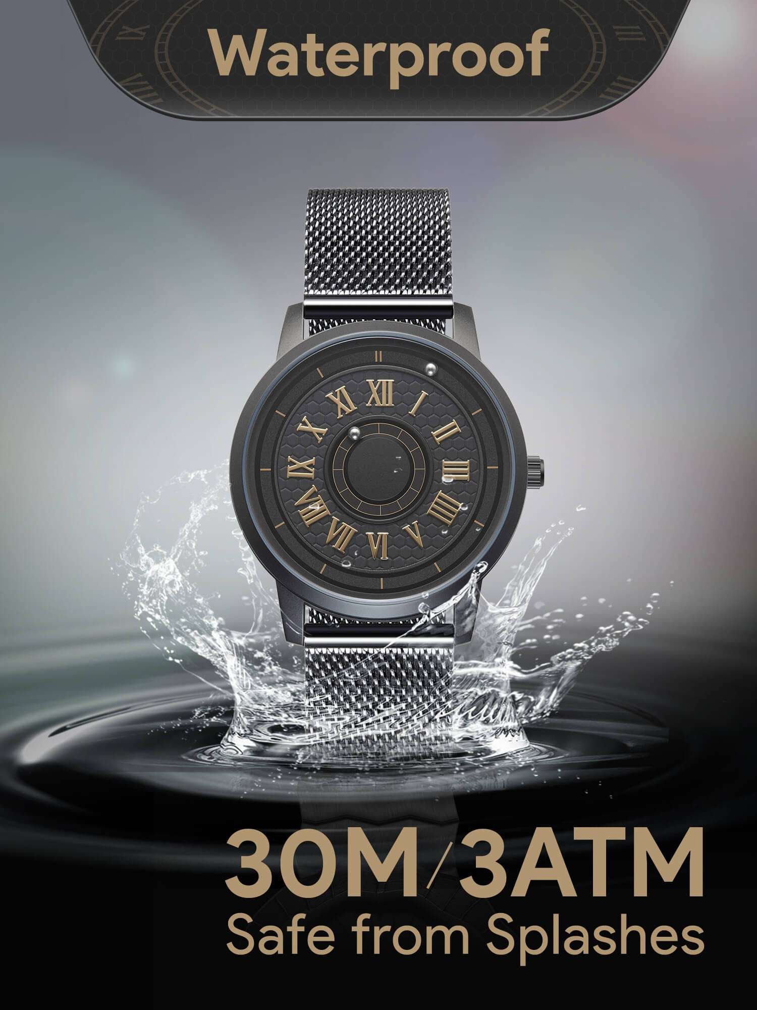 Water resistance rating of the EUTOUR U040A roman numeral watch