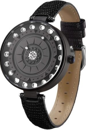 floral dial watch in Black - EUTOUR U053