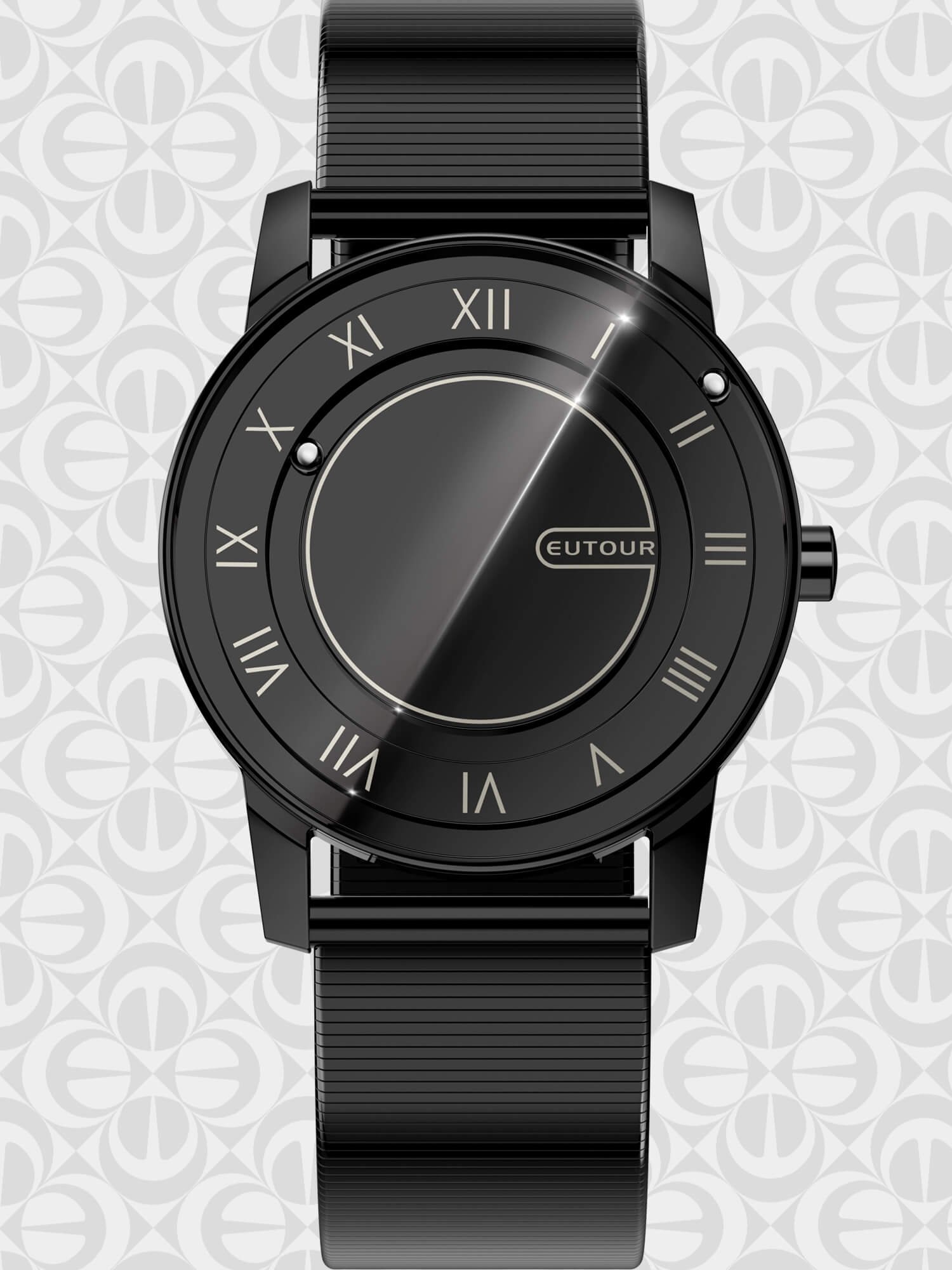mirror dial watch in Black - EUTOUR U056M